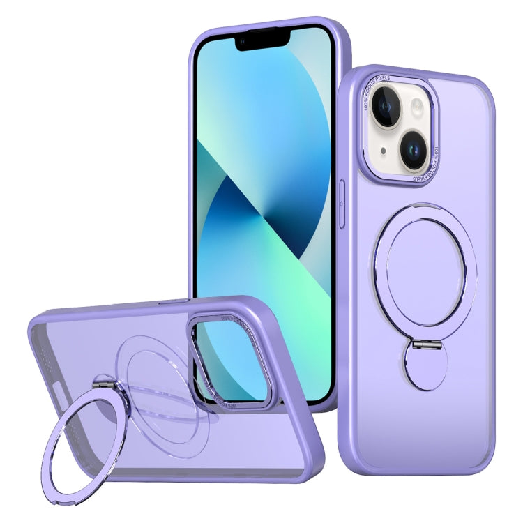 For iPhone 13 Wing Series Gen2 MagSafe Metal Ring Holder Phone Case(Light Purple) - iPhone 13 Cases by buy2fix | Online Shopping UK | buy2fix