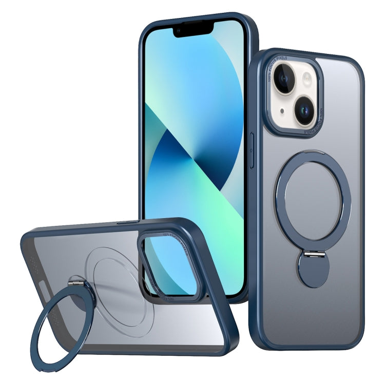For iPhone 13 Wing Series Gen2 MagSafe Metal Ring Holder Phone Case(Blue) - iPhone 13 Cases by buy2fix | Online Shopping UK | buy2fix