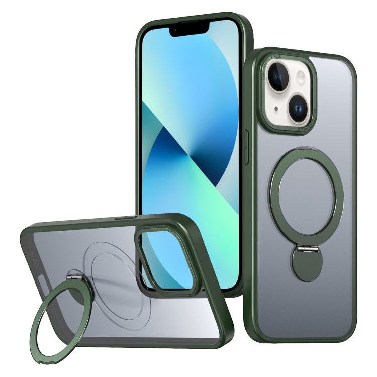For iPhone 13 Wing Series Gen2 MagSafe Metal Ring Holder Phone Case(Green) - iPhone 13 Cases by buy2fix | Online Shopping UK | buy2fix
