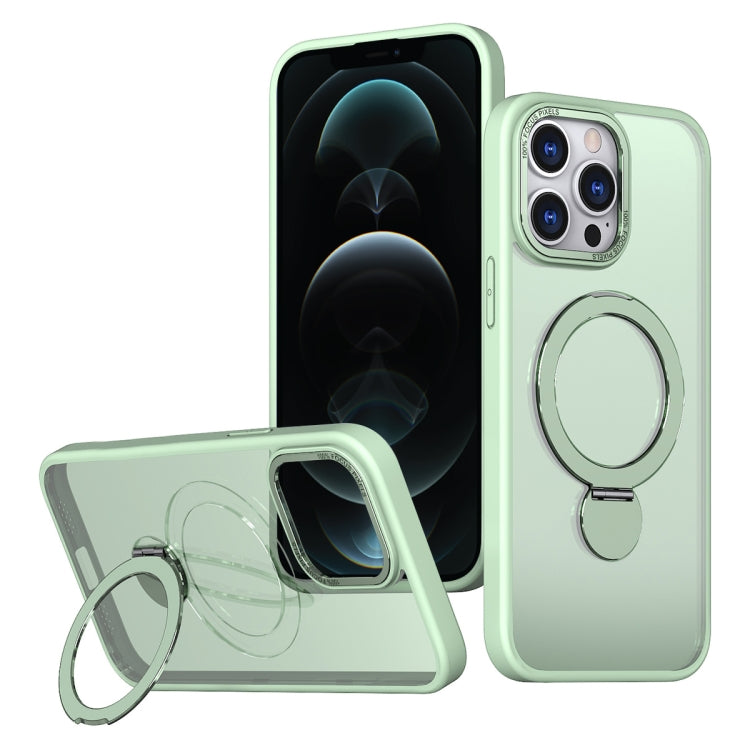 For iPhone 12 Pro Max Wing Series Gen2 MagSafe Metal Ring Holder Phone Case(Avocado Green) - iPhone 12 Pro Max Cases by buy2fix | Online Shopping UK | buy2fix