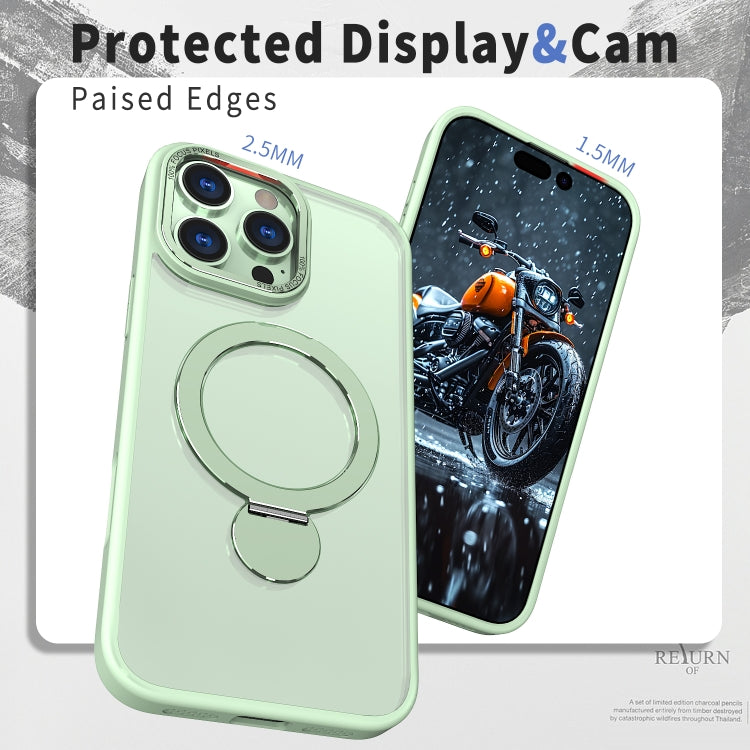 For iPhone 12 Pro Max Wing Series Gen2 MagSafe Metal Ring Holder Phone Case(Avocado Green) - iPhone 12 Pro Max Cases by buy2fix | Online Shopping UK | buy2fix