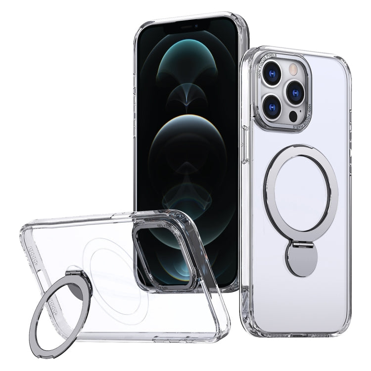 For iPhone 12 Pro Max Wing Series Gen2 MagSafe Metal Ring Holder Phone Case(Transparent) - iPhone 12 Pro Max Cases by buy2fix | Online Shopping UK | buy2fix
