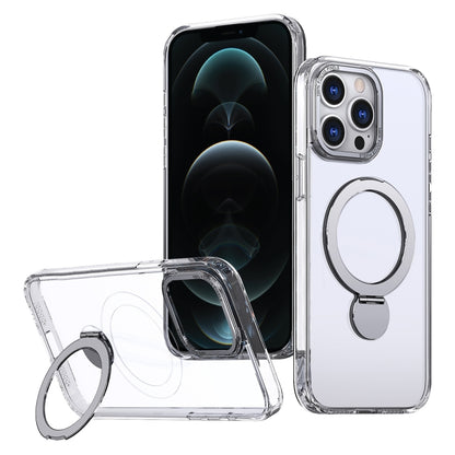For iPhone 12 Pro Max Wing Series Gen2 MagSafe Metal Ring Holder Phone Case(Transparent) - iPhone 12 Pro Max Cases by buy2fix | Online Shopping UK | buy2fix