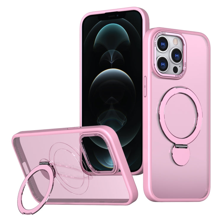For iPhone 12 Pro Max Wing Series Gen2 MagSafe Metal Ring Holder Phone Case(Pink) - iPhone 12 Pro Max Cases by buy2fix | Online Shopping UK | buy2fix