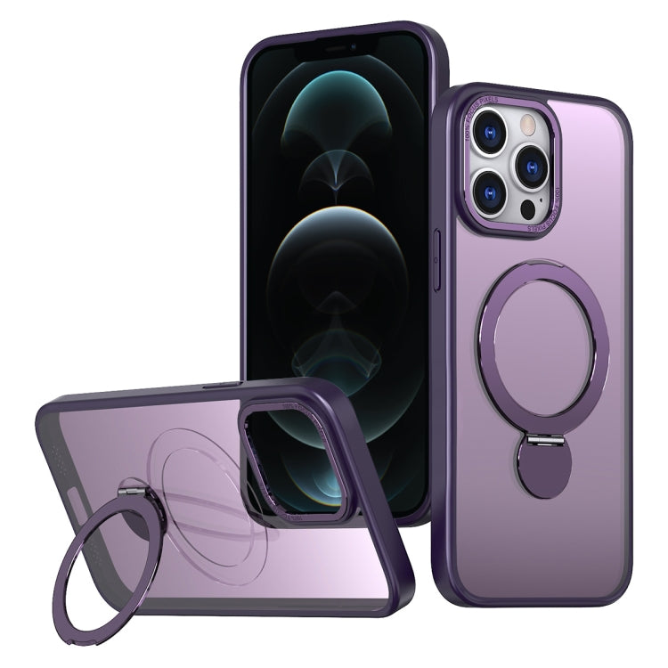 For iPhone 12 Pro Max Wing Series Gen2 MagSafe Metal Ring Holder Phone Case(Dark Purple) - iPhone 12 Pro Max Cases by buy2fix | Online Shopping UK | buy2fix