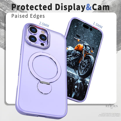 For iPhone 12 Pro Wing Series Gen2 MagSafe Metal Ring Holder Phone Case(Light Purple) - iPhone 12 / 12 Pro Cases by buy2fix | Online Shopping UK | buy2fix