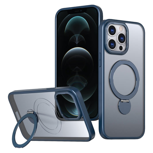 For iPhone 12 Pro Wing Series Gen2 MagSafe Metal Ring Holder Phone Case(Blue) - iPhone 12 / 12 Pro Cases by buy2fix | Online Shopping UK | buy2fix