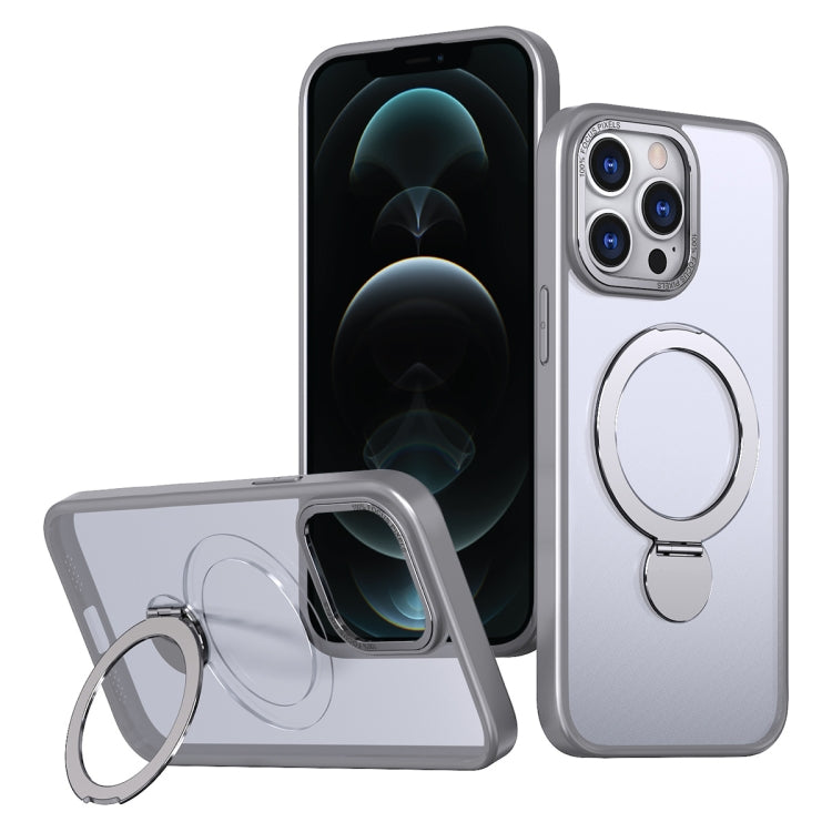 For iPhone 12 Pro Wing Series Gen2 MagSafe Metal Ring Holder Phone Case(Titanium Gray) - iPhone 12 / 12 Pro Cases by buy2fix | Online Shopping UK | buy2fix