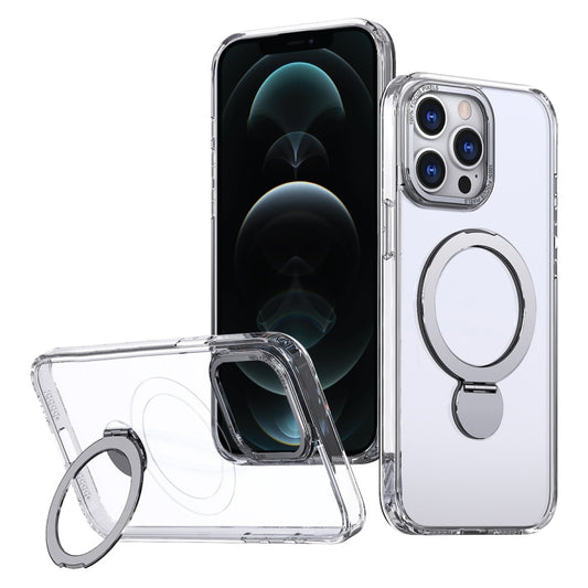 For iPhone 12 Pro Wing Series Gen2 MagSafe Metal Ring Holder Phone Case(Transparent) - iPhone 12 / 12 Pro Cases by buy2fix | Online Shopping UK | buy2fix