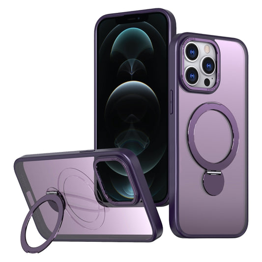 For iPhone 12 Pro Wing Series Gen2 MagSafe Metal Ring Holder Phone Case(Dark Purple) - iPhone 12 / 12 Pro Cases by buy2fix | Online Shopping UK | buy2fix