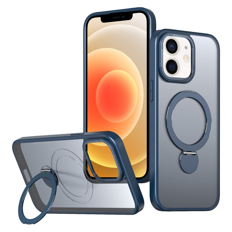 For iPhone 12 Wing Series Gen2 MagSafe Metal Ring Holder Phone Case(Blue) - iPhone 12 / 12 Pro Cases by buy2fix | Online Shopping UK | buy2fix