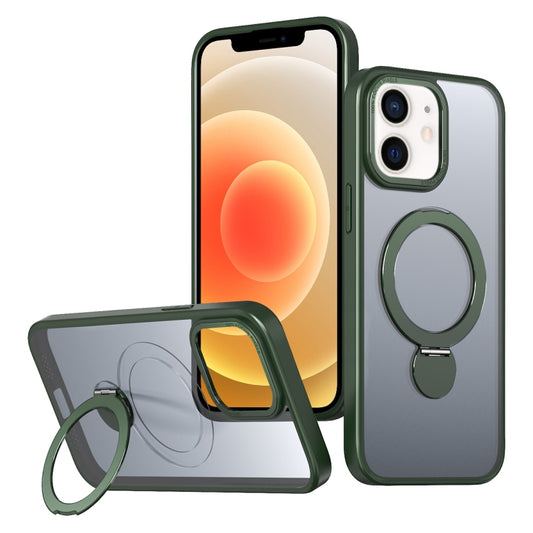 For iPhone 12 Wing Series Gen2 MagSafe Metal Ring Holder Phone Case(Green) - iPhone 12 / 12 Pro Cases by buy2fix | Online Shopping UK | buy2fix