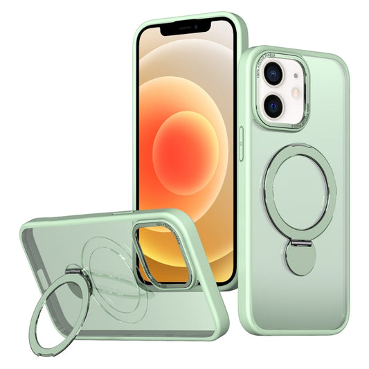 For iPhone 12 Wing Series Gen2 MagSafe Metal Ring Holder Phone Case(Avocado Green) - iPhone 12 / 12 Pro Cases by buy2fix | Online Shopping UK | buy2fix