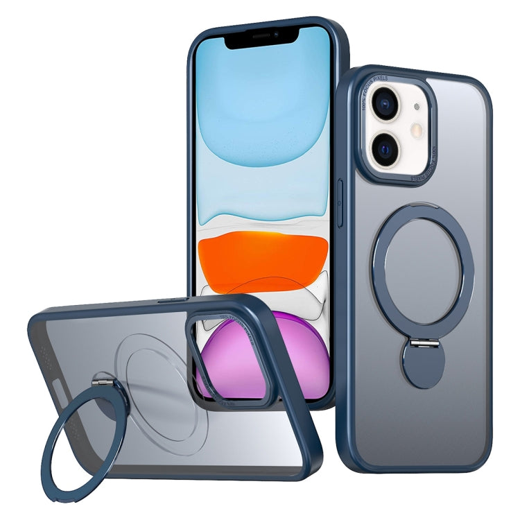 For iPhone 11 Wing Series Gen2 MagSafe Metal Ring Holder Phone Case(Blue) - iPhone 11 Cases by buy2fix | Online Shopping UK | buy2fix