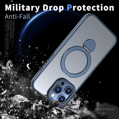 For iPhone 11 Wing Series Gen2 MagSafe Metal Ring Holder Phone Case(Blue) - iPhone 11 Cases by buy2fix | Online Shopping UK | buy2fix