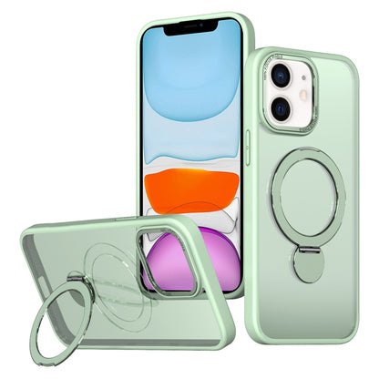 For iPhone 11 Wing Series Gen2 MagSafe Metal Ring Holder Phone Case(Avocado Green) - iPhone 11 Cases by buy2fix | Online Shopping UK | buy2fix