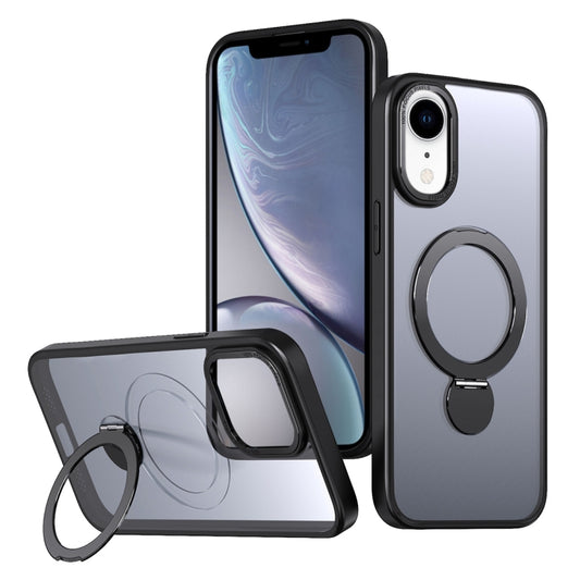 For iPhone XR Wing Series Gen2 MagSafe Metal Ring Holder Phone Case(Black) - More iPhone Cases by buy2fix | Online Shopping UK | buy2fix