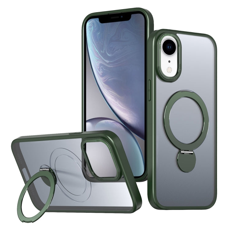 For iPhone XR Wing Series Gen2 MagSafe Metal Ring Holder Phone Case(Green) - More iPhone Cases by buy2fix | Online Shopping UK | buy2fix