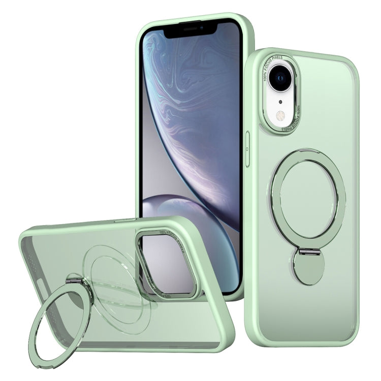 For iPhone XR Wing Series Gen2 MagSafe Metal Ring Holder Phone Case(Avocado Green) - More iPhone Cases by buy2fix | Online Shopping UK | buy2fix
