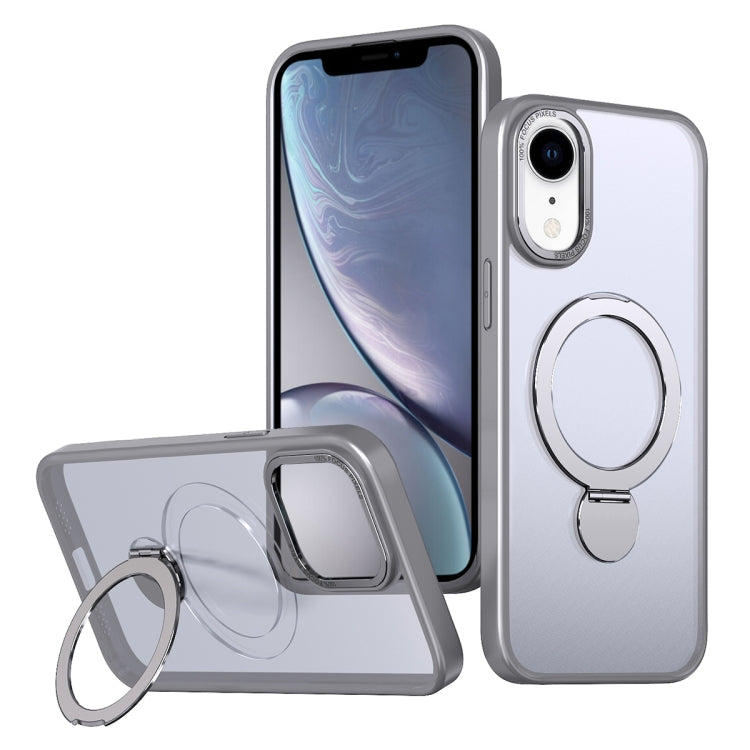 For iPhone XR Wing Series Gen2 MagSafe Metal Ring Holder Phone Case(Titanium Gray) - More iPhone Cases by buy2fix | Online Shopping UK | buy2fix