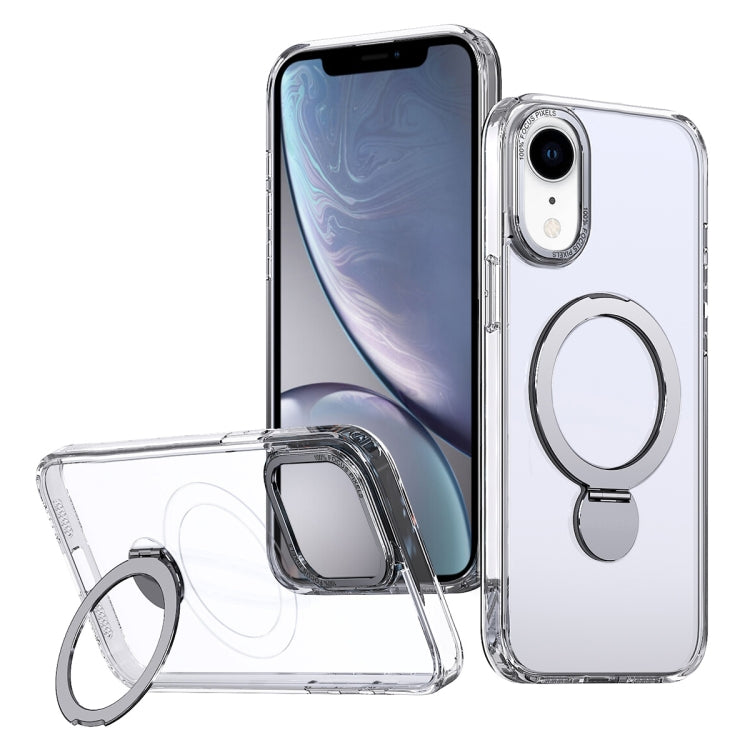 For iPhone XR Wing Series Gen2 MagSafe Metal Ring Holder Phone Case(Transparent) - More iPhone Cases by buy2fix | Online Shopping UK | buy2fix