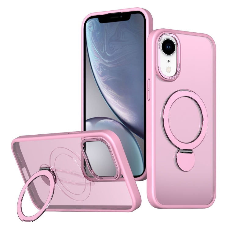 For iPhone XR Wing Series Gen2 MagSafe Metal Ring Holder Phone Case(Pink) - More iPhone Cases by buy2fix | Online Shopping UK | buy2fix