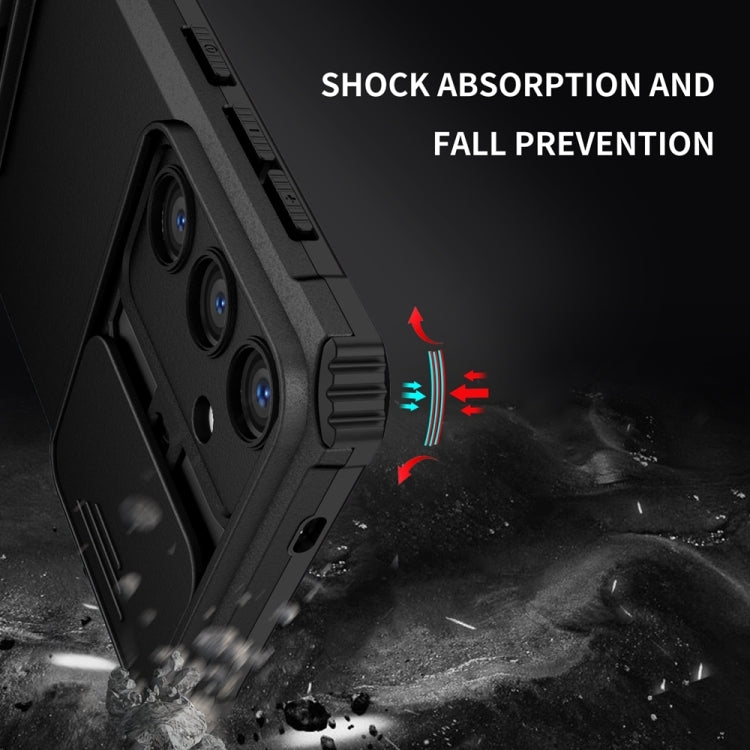 For Samsung Galaxy S25+ 5G Stereoscopic Holder Sliding Camshield Phone Case(Black) by buy2fix