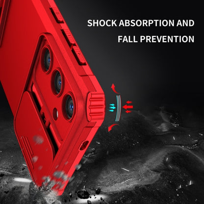 For Samsung Galaxy S25+ 5G Stereoscopic Holder Sliding Camshield Phone Case(Red) by buy2fix