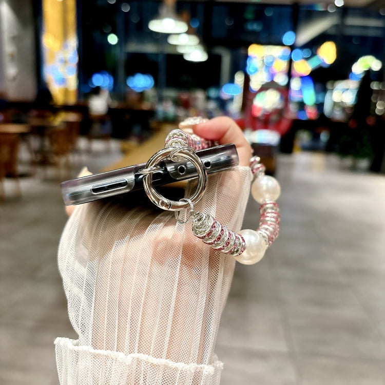 For Motorola Razr 50 Ultra Feather Leopard Pattern Integrated Phone Case with Bracelet(Purple) by buy2fix