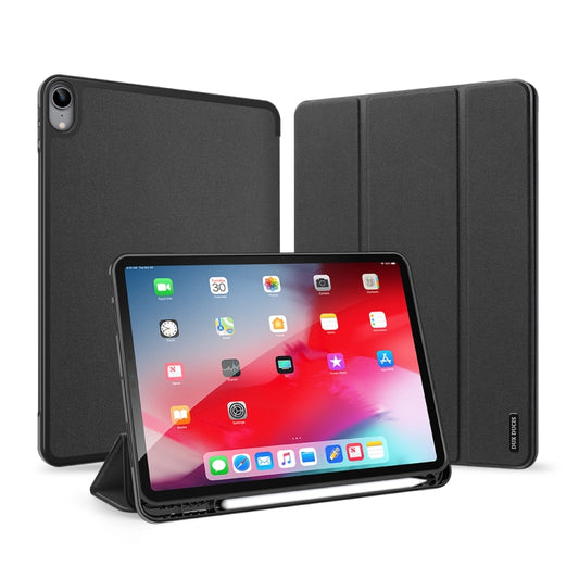 For iPad Air 11 2025 / 2024 / 2022 / 2020 10.9 DUX DUCIS Domo Series Horizontal Flip Magnetic TPU + PU Leather Case with Three-folding Holder & Pen Slot(Black) - iPad Air (2022) / (2020) 10.9 Cases by DUX DUCIS | Online Shopping UK | buy2fix