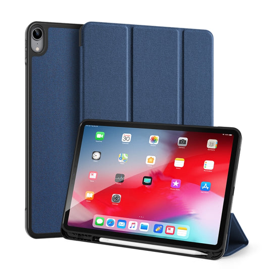 For iPad Air 11 2025 / 2024 / 2022 / 2020 10.9 DUX DUCIS Domo Series Horizontal Flip Magnetic TPU + PU Leather Case with Three-folding Holder & Pen Slot(Blue) - iPad Air (2022) / (2020) 10.9 Cases by DUX DUCIS | Online Shopping UK | buy2fix