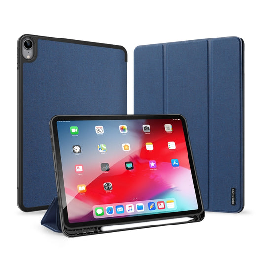 For iPad Air 11 2025 / 2024 / 2022 / 2020 10.9 DUX DUCIS Domo Series Horizontal Flip Magnetic TPU + PU Leather Case with Three-folding Holder & Pen Slot(Blue) - iPad Air (2022) / (2020) 10.9 Cases by DUX DUCIS | Online Shopping UK | buy2fix
