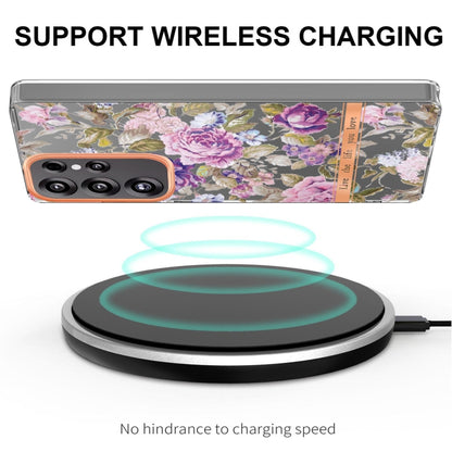 For Samsung Galaxy S25 Ultra 5G Flowers and Plants Series IMD TPU Phone Case(Purple Peony) by buy2fix