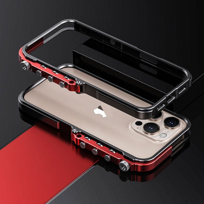 For iPhone 16 Pro Mechanical Armor Creative Metal Frame Aluminum Alloy Phone Case(Black) - iPhone 16 Pro Cases by buy2fix | Online Shopping UK | buy2fix