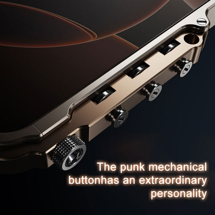 For iPhone 16 Mechanical Armor Creative Metal Frame Aluminum Alloy Phone Case(Silver) - iPhone 16 Cases by buy2fix | Online Shopping UK | buy2fix