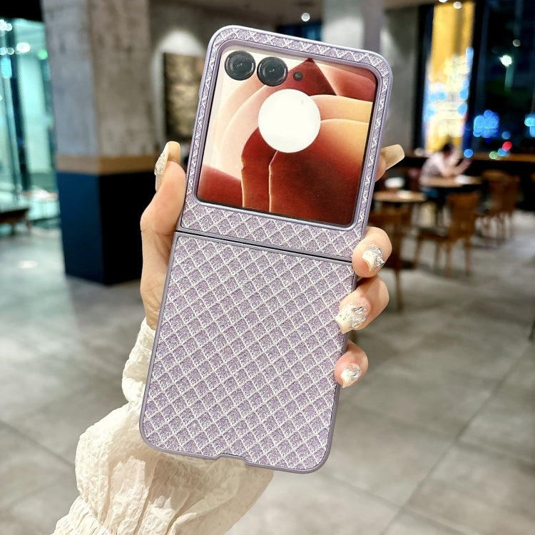For Motorola Razr 50 Ultra Sparkling Diamond Rhombus PC Phone Case(Purple) by buy2fix