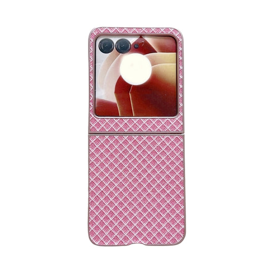 For Motorola Razr 50 Ultra Sparkling Diamond Rhombus PC Phone Case(Pink) by buy2fix