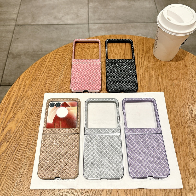 For Motorola Razr 50 Ultra Sparkling Diamond Rhombus PC Phone Case(Silver) by buy2fix