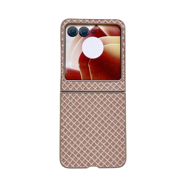For Motorola Razr 50 Ultra Sparkling Diamond Rhombus PC Phone Case(Gold) by buy2fix