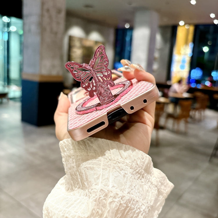 For Motorola Razr 50 Sparkling Diamond Rhombus PC Phone Case(Pink) by buy2fix