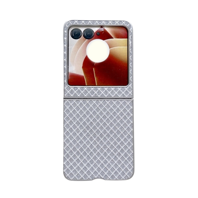 For Motorola Razr 50 Sparkling Diamond Rhombus PC Phone Case(Silver) by buy2fix