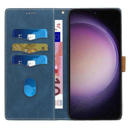 For iPhone Air Grid Stitching Leather Phone Case with Lanyard(Blue) - iPhone Air Cases by buy2fix | Online Shopping UK | buy2fix