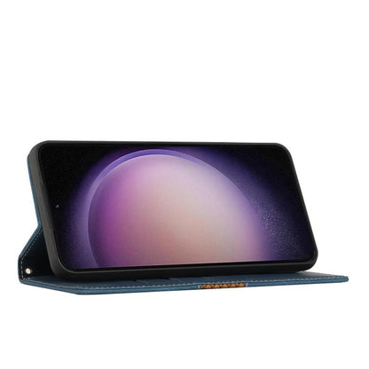 For iPhone Air Grid Stitching Leather Phone Case with Lanyard(Blue) - iPhone Air Cases by buy2fix | Online Shopping UK | buy2fix