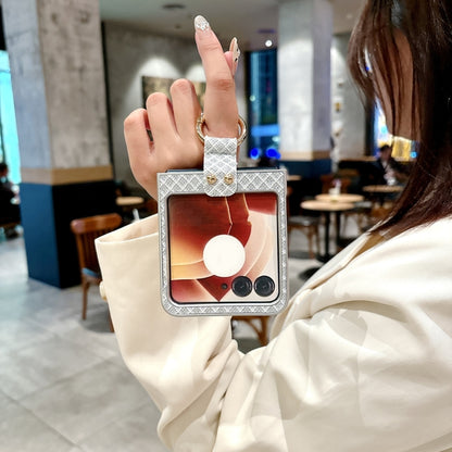 For Motorola Razr 50 Ultra Sparkling Diamond Rhombus PC Phone Case with Ring(Silver) by buy2fix