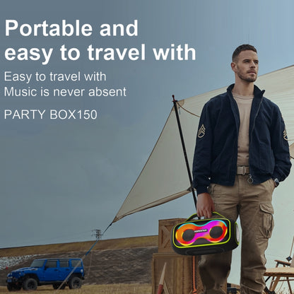 HOPESTAR Party Box 150 40W Outdoor Portable IPX5 Waterproof Bluetooth Speaker(Grey) - Waterproof Speaker by HOPESTAR | Online Shopping UK | buy2fix