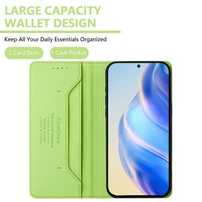 For Google Pixel 10 / 10 Pro 5G Global RC01 Dual-Folded Magnetic Suction RFID Leather Phone Case(Grass Green) - Google Cases by buy2fix | Online Shopping UK | buy2fix