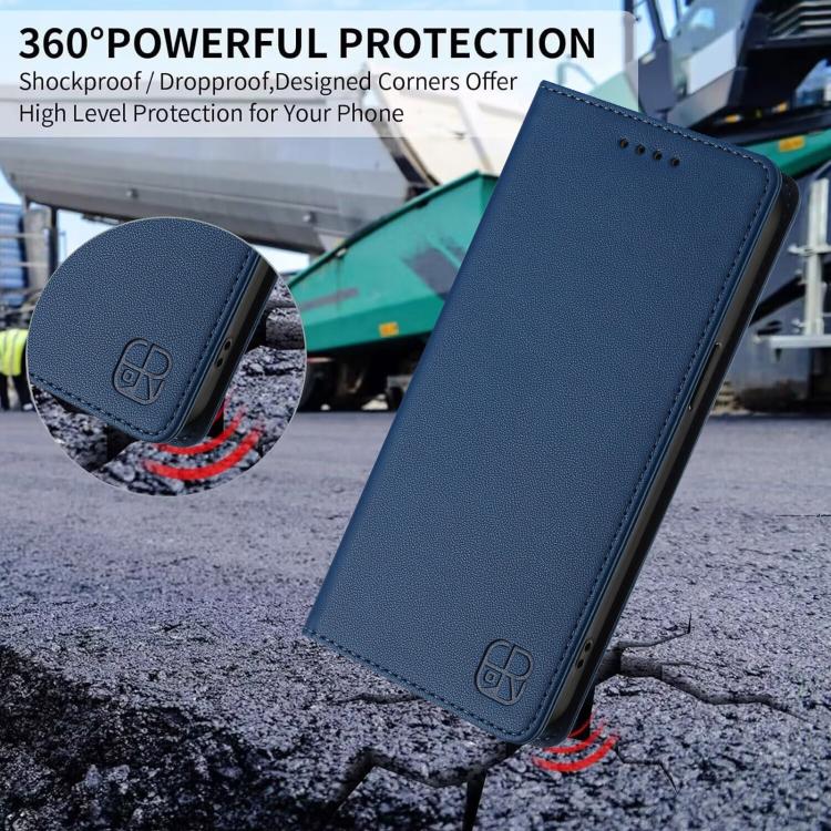 For Google Pixel 10 / 10 Pro 5G Global RC01 Dual-Folded Magnetic Suction RFID Leather Phone Case(Dark Blue) - Google Cases by buy2fix | Online Shopping UK | buy2fix