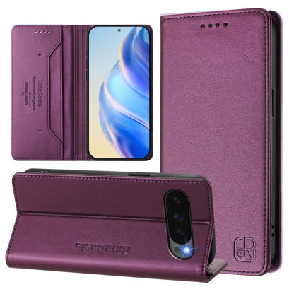 For Google Pixel 10 / 10 Pro 5G Global RC01 Dual-Folded Magnetic Suction RFID Leather Phone Case(Violet) - Google Cases by buy2fix | Online Shopping UK | buy2fix