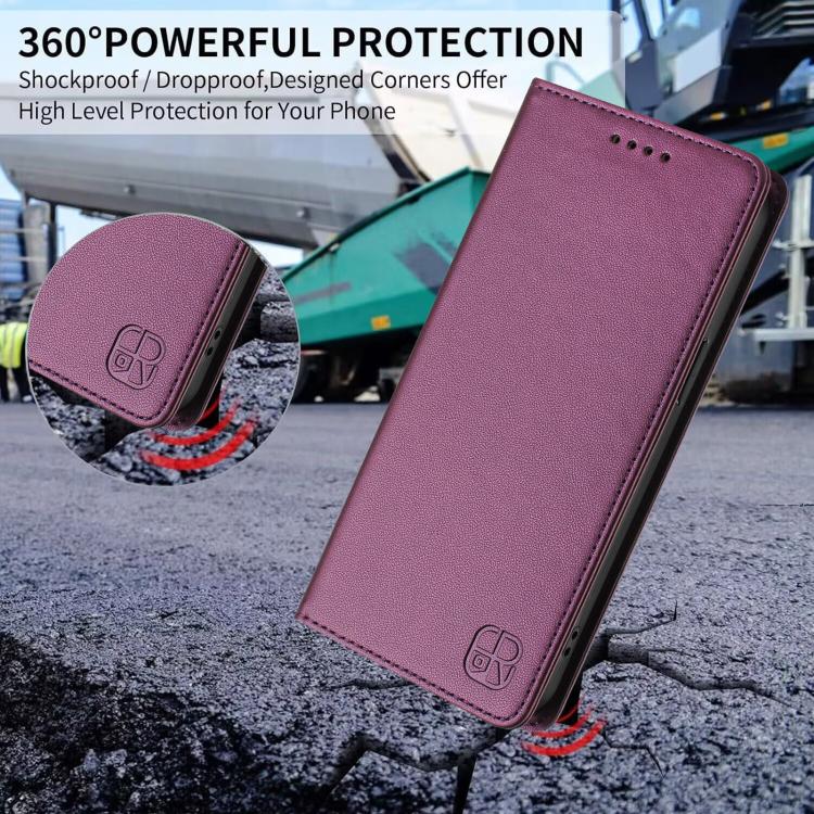 For Google Pixel 10 / 10 Pro 5G Global RC01 Dual-Folded Magnetic Suction RFID Leather Phone Case(Violet) - Google Cases by buy2fix | Online Shopping UK | buy2fix
