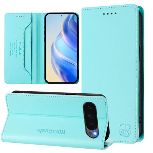 For Google Pixel 10 Pro XL RC01 Dual-Folded Magnetic Suction RFID Leather Phone Case(Mint Green) - Google Cases by buy2fix | Online Shopping UK | buy2fix